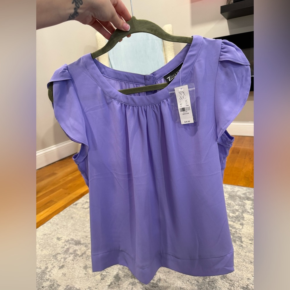 NWT - 7th Avenue - New York & Company - Purple Blouse - M